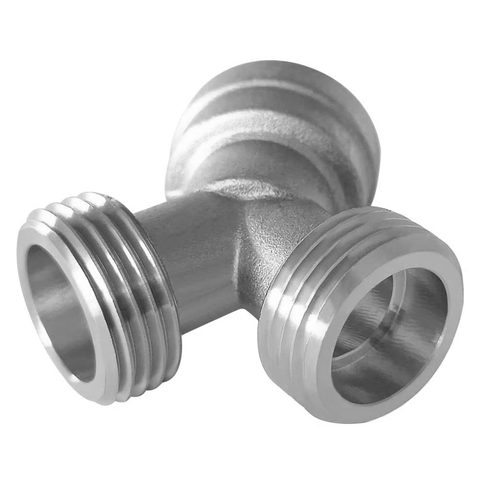 Joywayus Brass Nickel Plating 3/4" GHT Y Shaped Connector for Steam Dryer and Washing Machine Hoses