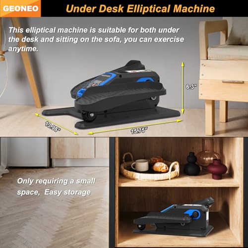 Under Desk Elliptical Machine - Electric Pedal Exerciser for Seniors - Blue