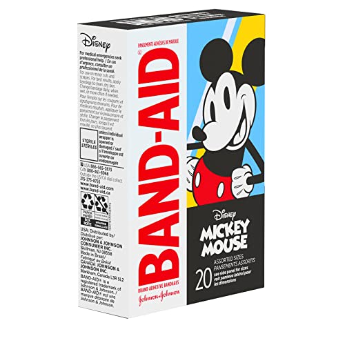 Mickey Mouse Adhesive Bandages for Kids - 20 Count (Pack of 2)