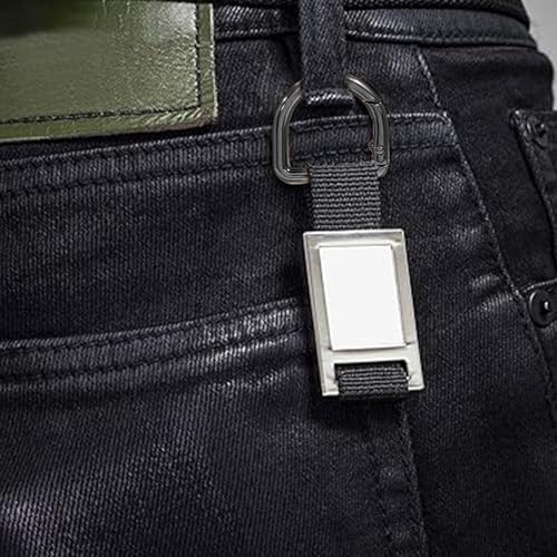 Metal Spring D Ring Carabiner Clip - 0.87 Inch, Black