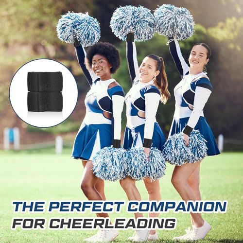 4 Pack Black Wrist Brace for Cheerleading and Tumbling - Adjustable Support (ShinyRelief)