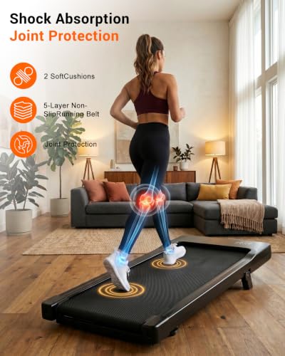 Portable Under Desk Treadmill with 6% Incline & Remote Control