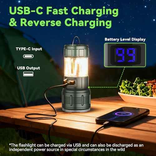 Rechargeble Flashlights High Lumens, 10 Modes 2000 Lumens Super Bright Handheld LED Flashlight, 4500mAh Waterproof Powerful Camping Flashlight for Emergency, Hiking