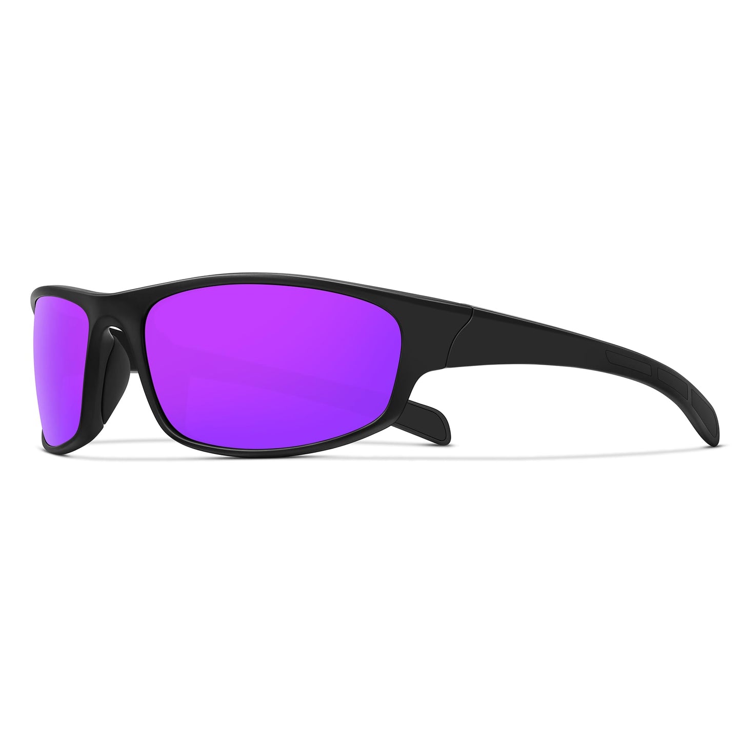 Ofwin Sports Polarized Sunglasses for Men Women Wrap Around Sun Glasses Fishing Cycling Driving Running UV Protection Clear Frame/Blue Mirror Lens