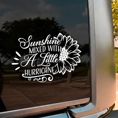 Funny Sunflower Car Decal - Sunshine Mixed 8 Inch Sticker