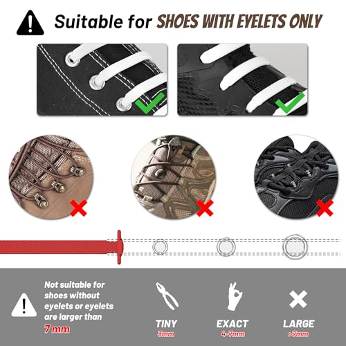 HOMAR Brown No Tie Shoelaces for Kids & Adults, Stretch Elastic, Pack of 24