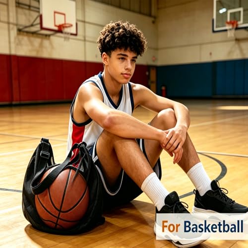Dual-Use Mesh Sling Ball Bag - Adjustable Sports Equipment Carrier