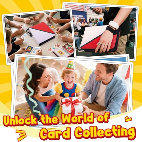 Simplicity 9-Pocket Card Binder with Zipper - Premium PU, Double-Sided Display, 900 Card Capacity, Includes 5 Plastic Sleeves