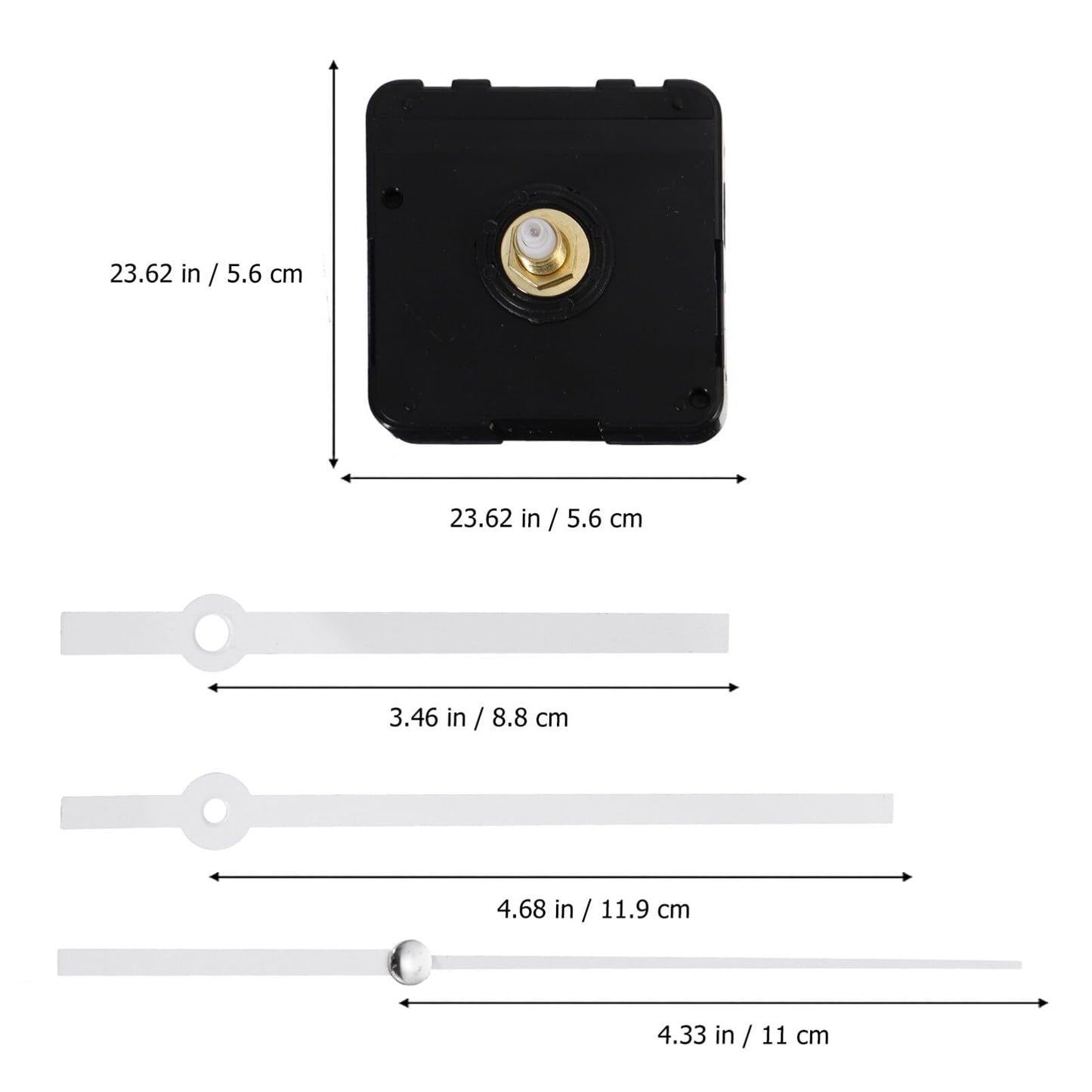 Clock Movement Mechanism Kit with Long Spade Hands, Silent Quartz DIY Wall Clock Movement Non-Ticking Repair Parts Replacement Kit,Quartz Clock Motor Kit for Custom Repair Clock