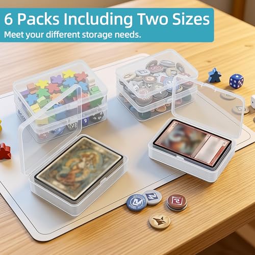 neotidy Playing Card Storage Box Set of 6, Clear Plastic Cases with