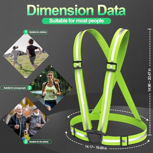 High Visibility Reflective Running Vest - Adjustable Safety Gear for Jogging, Biking, Walking