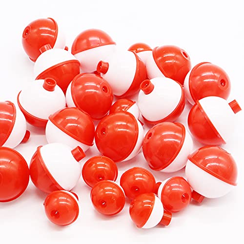60 PCS Fishing Floats,Hard ABS Bobber Bulk,Push Button Round Buoy
