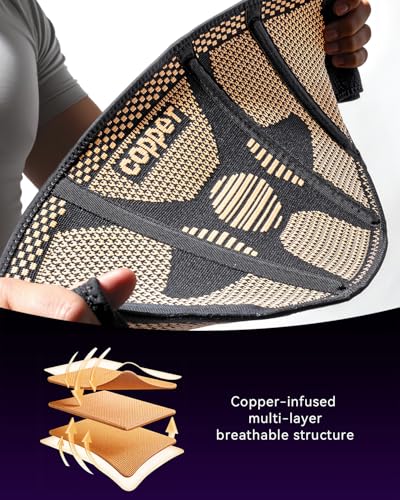 SoloEver Black Copper Lower Back Support Belt - Lumbar Pain Relief & Stabilizer