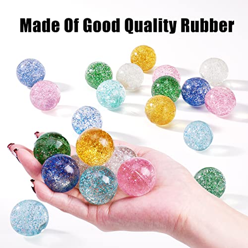 Glitter Bouncy Balls - 24 Pack 32mm Hi Bounce Balls for Kids