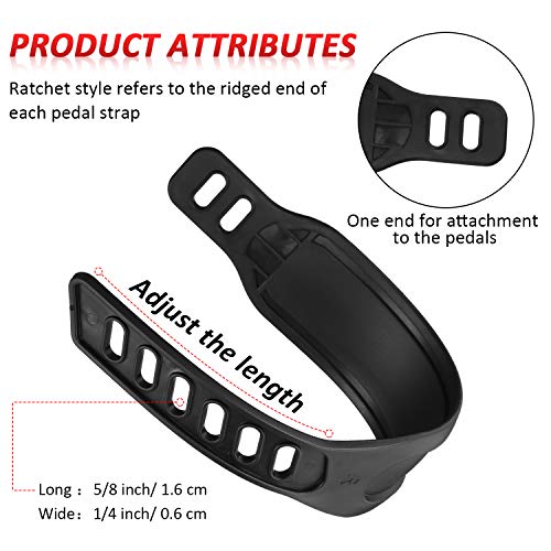 2 Pairs Stationary Bike Pedal Straps, Universal Fit, 1.7 x 12 in