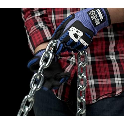 Magid Glove & Safety T-REX Flex Series ANSI A6 AeroDex Shell Impact Glove, 1 Pair, NitriX Coated Palm, Size 9/L, Blue, TRX685