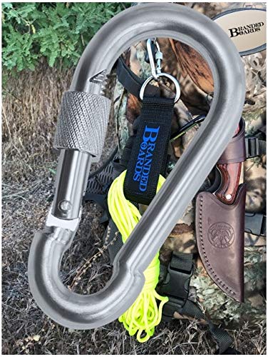 Heavy Duty Steel Carabiner Snap Hook with Thumb Screw Lock - 5cm 2-Pack Silver