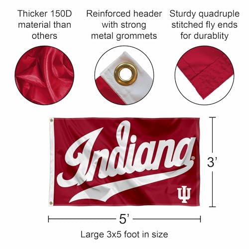 Indiana Hoosiers 3x5 College Banner Flag - Durable Polyester, Officially Licensed