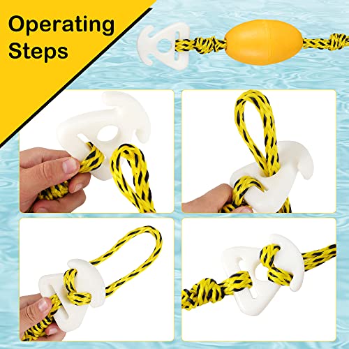 Heavy Duty Boat Tow Harness with D Rings - Yellow Black, 18 Feet