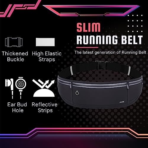 Slim Running Belt - Water Resistant Fanny Pack for iPhone - Black