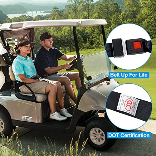 Universal Golf Cart Seat Belt Kit with Lap Straps for EZGO Yamaha Club Car UTV & Go Karts