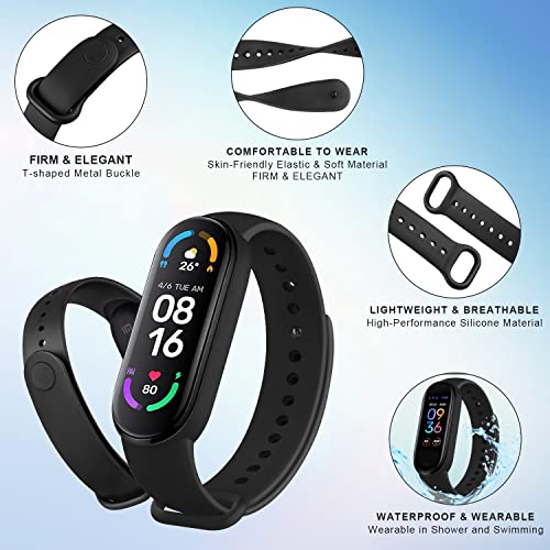 Amazfit Band 5 Replacement Strap - Soft Silicone Sport Band - Black