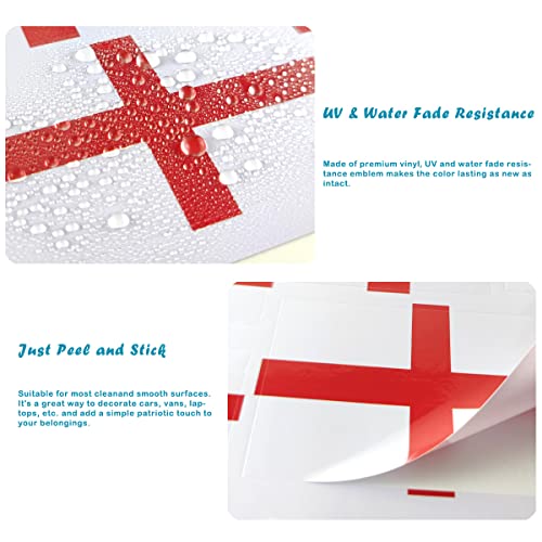QQSD England Flag Sticker English Decal in Multiple Sizes, 3 Pack, 11.7 x 8.3 Inches