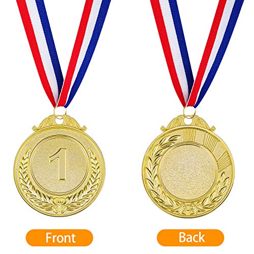 Gold, Silver, Bronze Award Medals with Neck Ribbon - 2 Inch