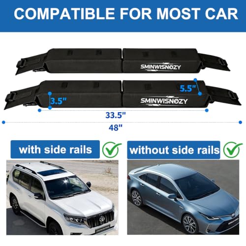 Universal Roof Rack Pads with Tie-Down Straps & Storage Bag