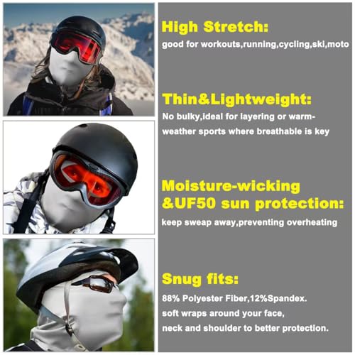 Quick-Dry Balaclava - UPF50 Sun & Dust Protection - Grey, One Size