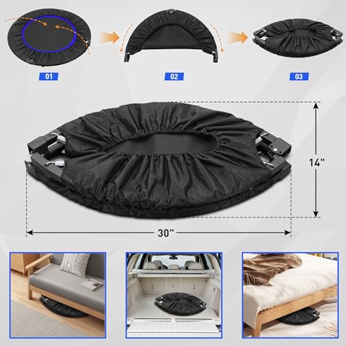 40" Mini Trampoline with Adjustable Bar - Blue