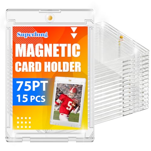 75PT Magnetic Card Holders - 15 Pack Slim Profile with UV Protection