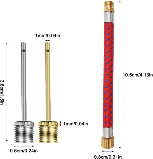 40 Pack Stainless Steel Ball Pump Needles, No Break Heavy Duty Air Pump Needles for Balls with A Pump Needle Adaptor Hose, Compatible with Football Basketball Soccer Volleyball Rugby and Other Balls