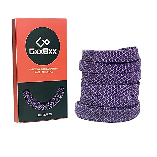 Reflective Flat Shoelaces for Sneakers - Purple 47in/120cm