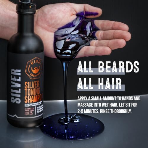 GIBS Grooming Vanilla Silver Toning Shampoo 33.8 oz for Men - Color Safe & Sulfate-Free