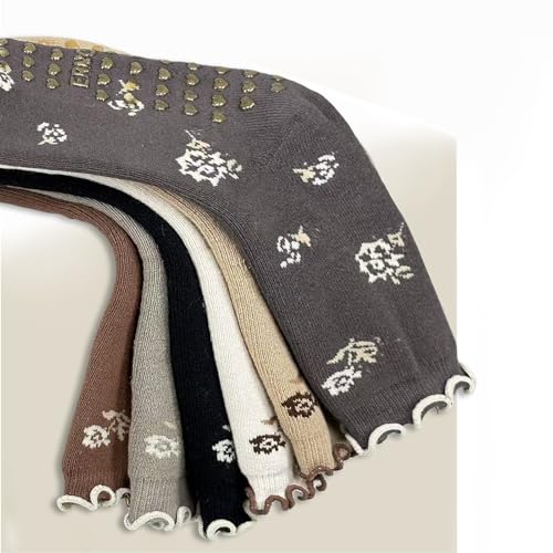 Warm Thickened Yoga Socks - Non-Slip Pilates Socks, 3 Pairs - One Size / Black, Khaki, Coconut Milk