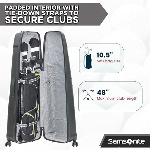 Golf Travel Bag - Lightweight Hard Case with 360° Shark Wheels - Carbon Matrix