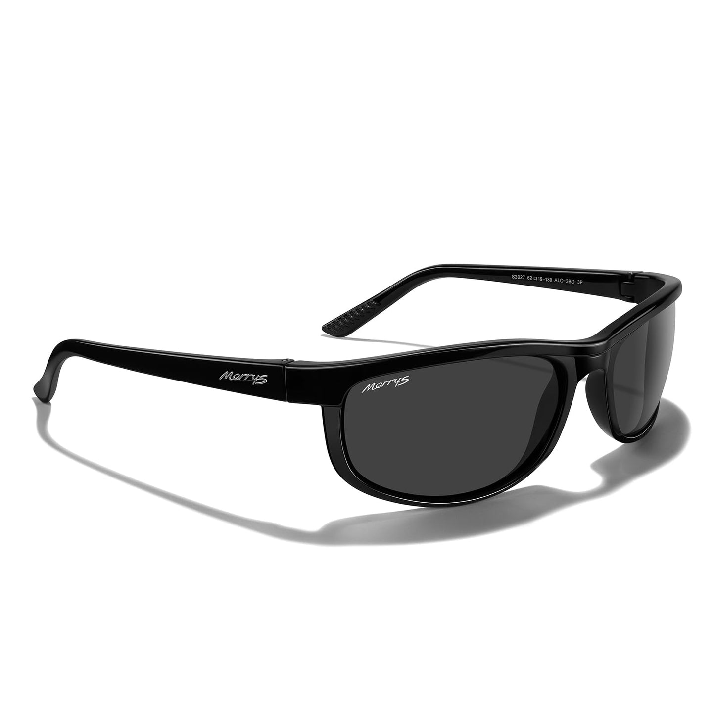 MERRY'S Wrap Around Sport Polarized Sunglasses for Men Women Driving Fishing Cycling Running UV400 Protection S3027