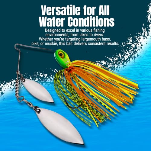 Reaction Tackle Tennessee Shad Spinner Bait 1/2 Oz - Compact Vibration Lure for Bass Trout Pike Salmon Walleye (3-Pack)
