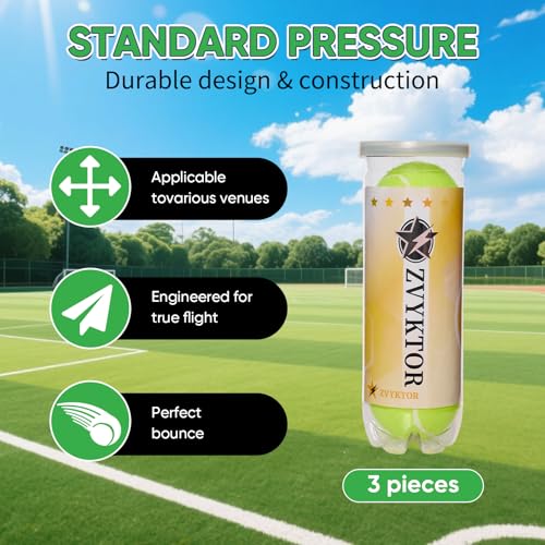 High Bounce Tennis Balls for Beginners - Yellow, 3-Pack