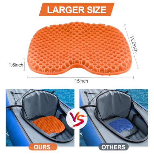iMiibel Orange Anti Slip Kayak Seat Cushion Waterproof Gel Support Pad