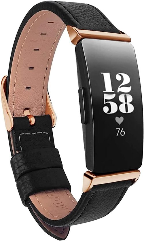 TUV PLNT Bands Compatible with Inspire 3 Women Men, Leather Accessories Strap Wrist Band Compatible with Inspire 3 (Inspire 3, Black/Rose Gold)