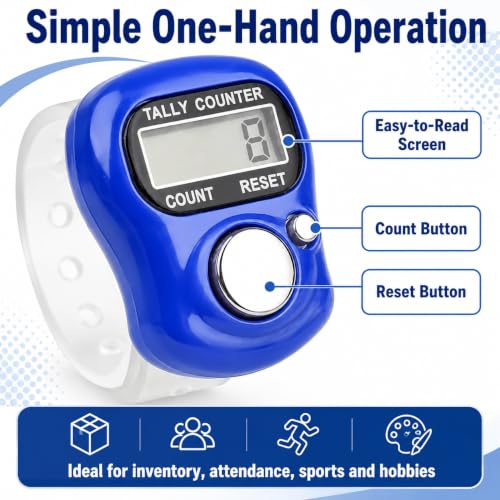 5-Digit LED Digital Handheld Tally Counter - White