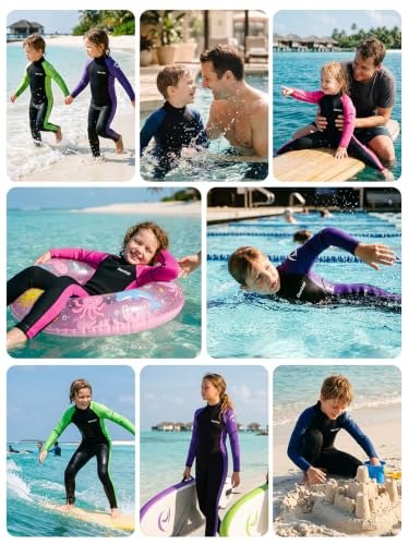 Owntop Kids 3/2mm Blue Wetsuit - Full Body Neoprene for Cold Water Swimming