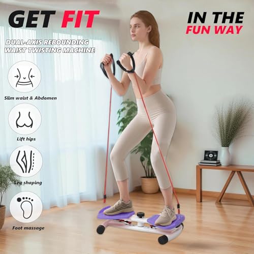 Adjustable Waist Twisting Board Exercise Machine - Purple