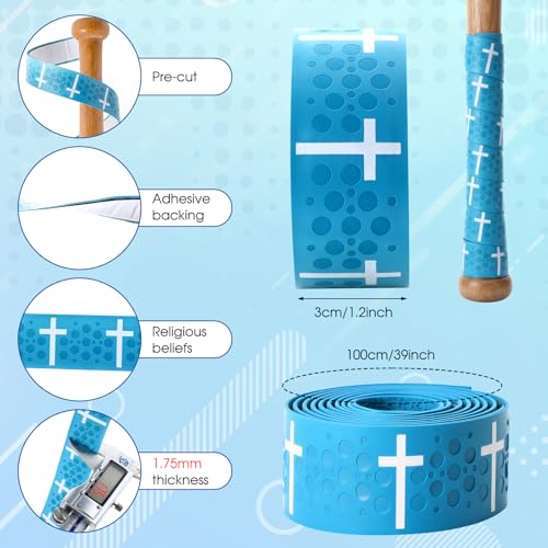 Cross Baseball Bat Grip Tape - Blue 1.75mm Precut Full Adhesive