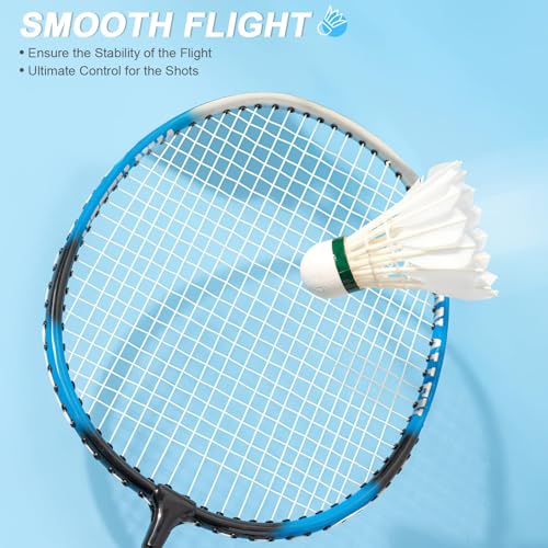 12 Pack Goose Feather Badminton Shuttlecocks - White