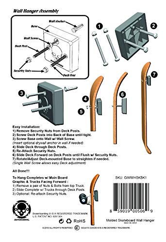 SkateHoarding HoverMount Skateboard Wall Hanger | No Drilling Mount Rack