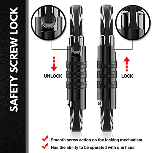 Heavy Duty Autolocking Carabiner Clips - 12kN Capacity, 2PCS