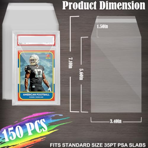 150 Pack PSA Slab Sleeves - Ultra Clear, Dust-Proof, Acid-Free